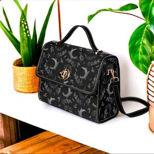Moon Celestial Canvas Black Purse